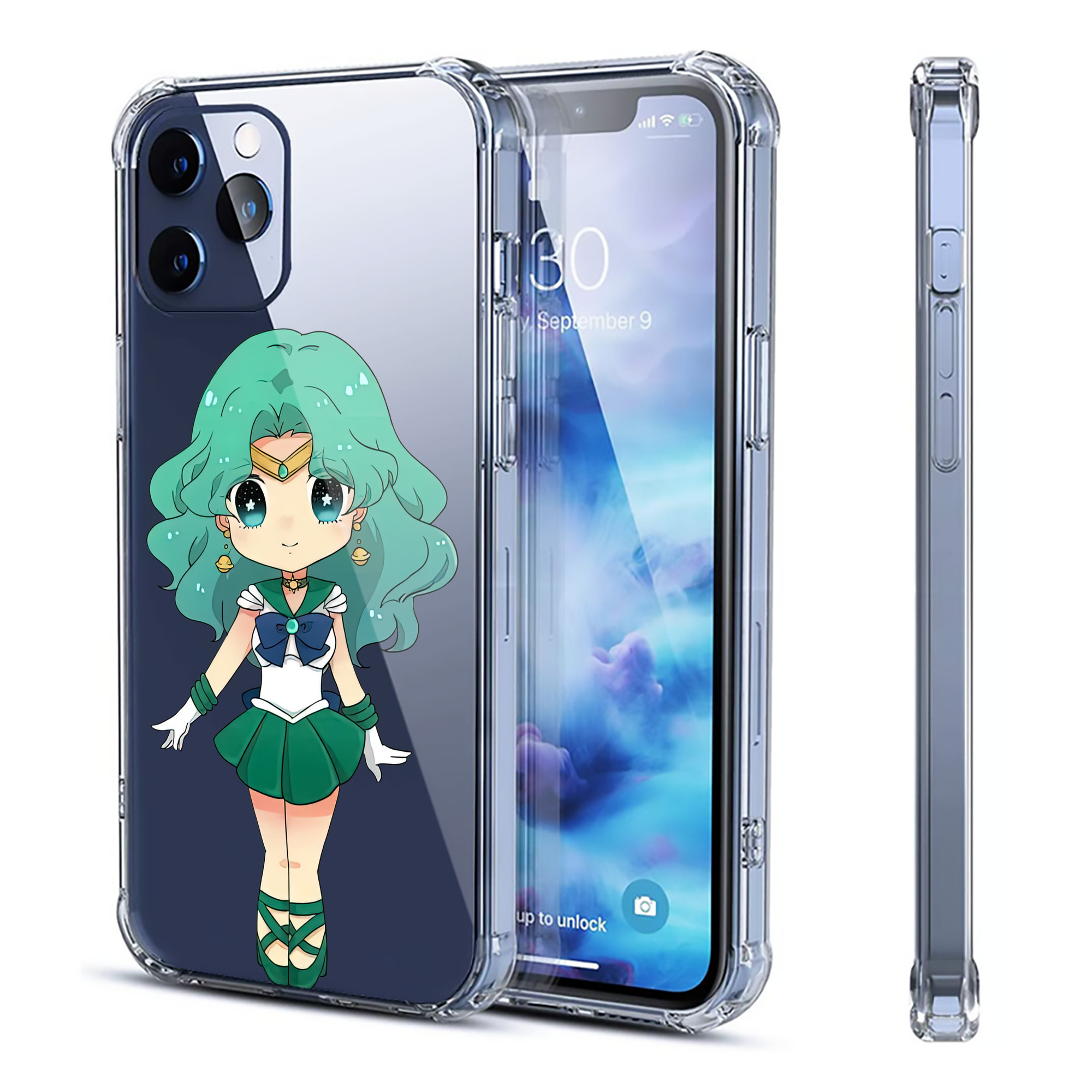 （画像用） 美少女戦士セーラームーン 海王 みちる（かいおう みちる） Sailor Moon Kaiou Michiru 【iPhone 12シリーズ対応】透明スマホケース（クリアソフトケース）